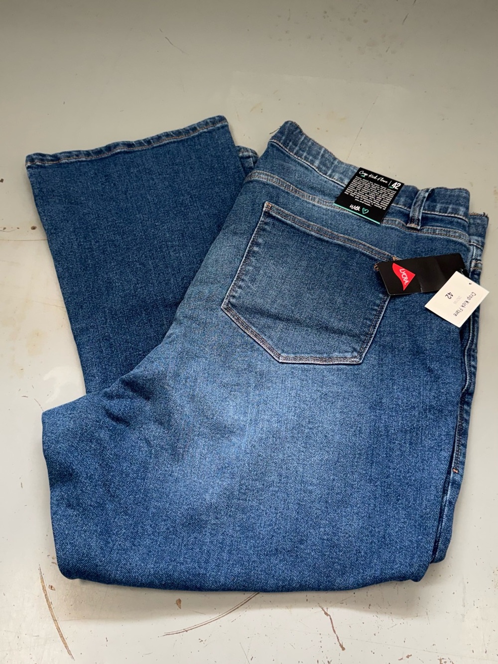 LuLaRoe Jeans Womens Crop Kick Flare Size 42 Magic Waistband Denim Stretch New